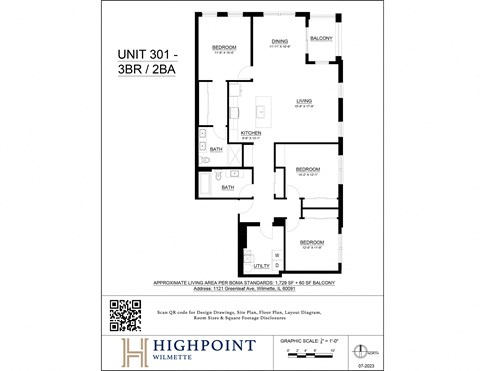 a floor plan of a unit at the highpoint at